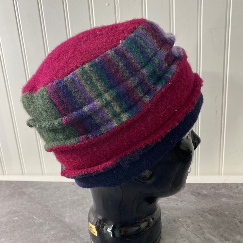 Unique Patchwork Beanie Hat Women's Multi Color W… - image 4